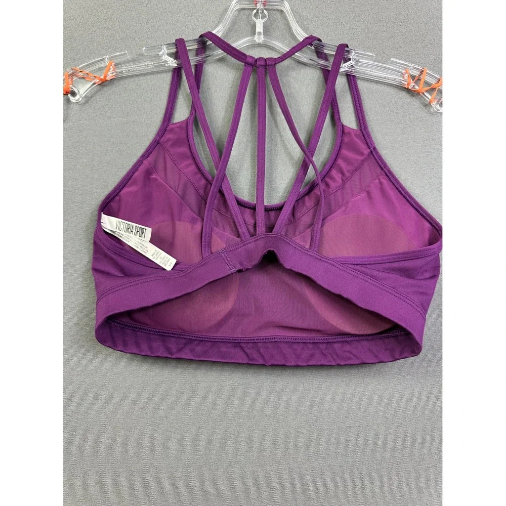 Victoria Sport Victorias Secret Purple Strappy Cage Back‎ Mesh Sports Bra Small